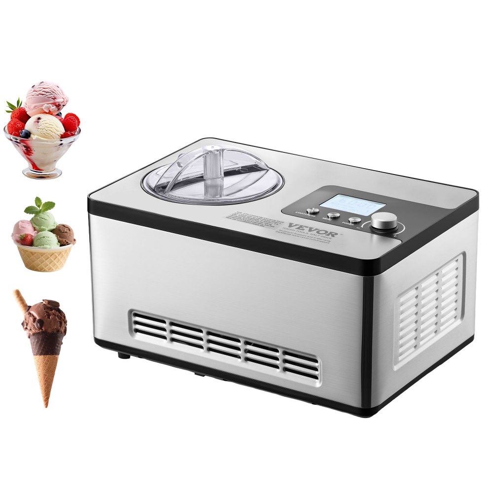 Machine à crème glacée à compresseur Machine à crème glacée 2L, 180W Machine à crème glacée à yaourt glacé 3 modes Machine à yaourt Machine à crème glacée portable domestique Sorbet Gelato Faible bruit Argent Électrique Machine à crème glacée à compresseur Machine à crème glacée 2L, 180W Machine à crème glacée à yaourt glacé 3 modes Machine à yaourt Machine à crème glacée portable domestique Sorbet Gelato Faible bruit Argent Électrique