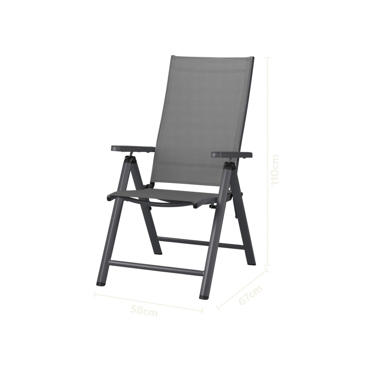 Chaise pliante LIVARNO en aluminium, »Houston«, gris Chaise pliante LIVARNO en aluminium, »Houston«, gris