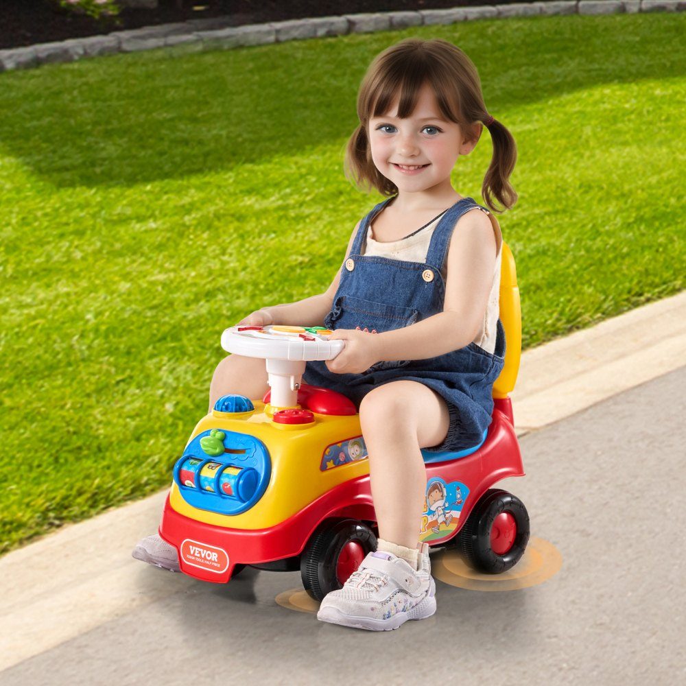 Rutschauto für Kleinkinder im Alter von 1–3 Jahren, Ride Racer, Rutschspielzeug für Kleinkinder zum Sitzen und Stehen, klassisches Rutschauto für Kinder mit Musiklenkrad, Hupe und Stauraum unter dem Sitz, Rutschspielzeug für Jungen und Mädchen