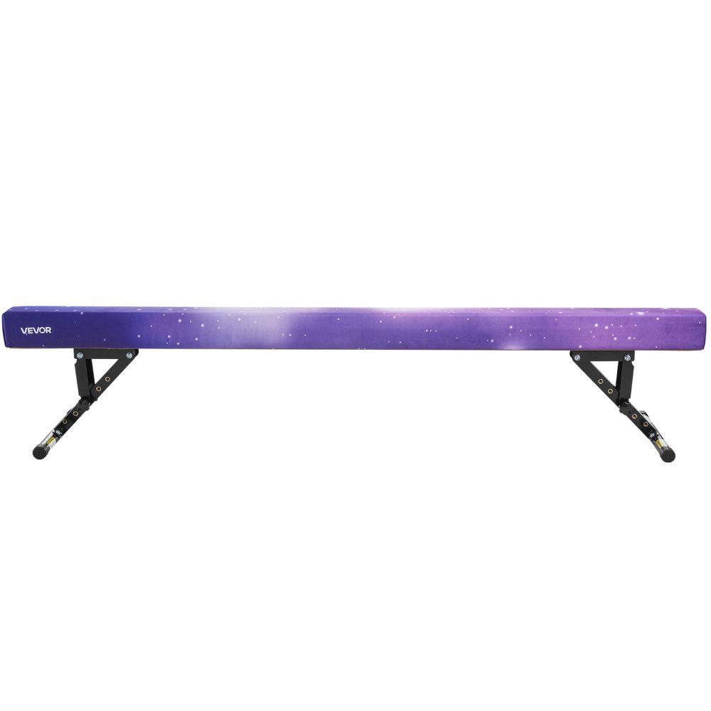 Poutre de gymnastique pour enfants 241 cm réglable en hauteur (5 niveaux), poutre de gymnastique porteuse de 158,7 kg, poutre d'équilibre pour salle de gym, Galaxy