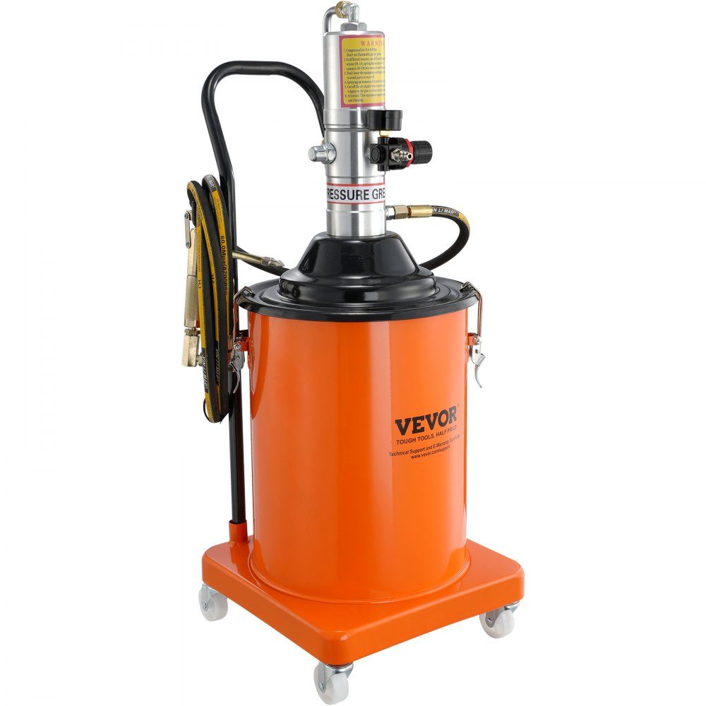 Grease Pump 20L Air Powered Grease Pump 0.6-0.8MPa Die Cast Aluminum Pump -20-100°C Operating Temperature Pneumatic Grease Pump NPT Port Grease Pump Suitable for 0-3# Grease