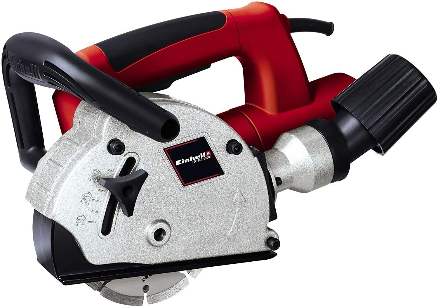 Einhell Mauernutfräse TC-MA 1300 (1320 W, 9000 U/min, Nuttiefe 8-30 mm, Nutbreite 8-26 mm, Staubabsaugung, Spindelarretierung, Überlastschutz, inkl. Transportkoffer, 2x Diamant-Trennscheiben)