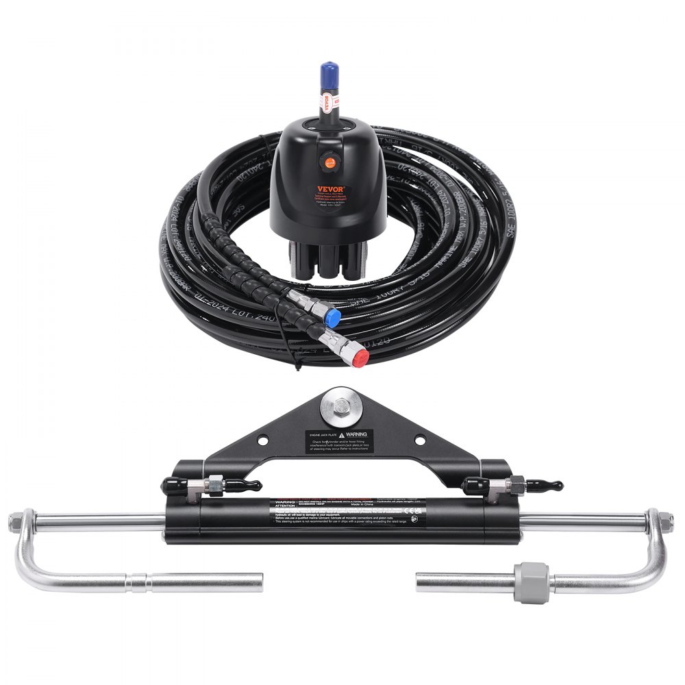Hydraulische buitenboordstuurset 150 pk hydraulisch stuursysteem voor scheepsboten met stuurpomp, tweewegslotcilinder en 7 m hydraulische stuurslang voor boten met één station, één motor Hydraulische buitenboordstuurset 150 pk hydraulisch stuursysteem voor scheepsboten met stuurpomp, tweewegslotcilinder en 7 m hydraulische stuurslang voor boten met één station, één motor