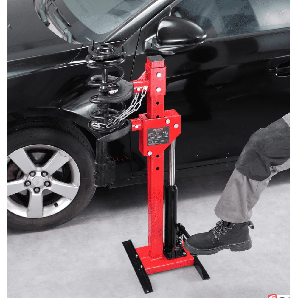 4.5 Ton Car Tool Hydraulic Spring Compressor 1 Ton Rated Pressure Strut Clamp 11-13cm and 14-17cm Spring Lock Shock Absorber Tensioner with Leakproof Hydraulic Pump