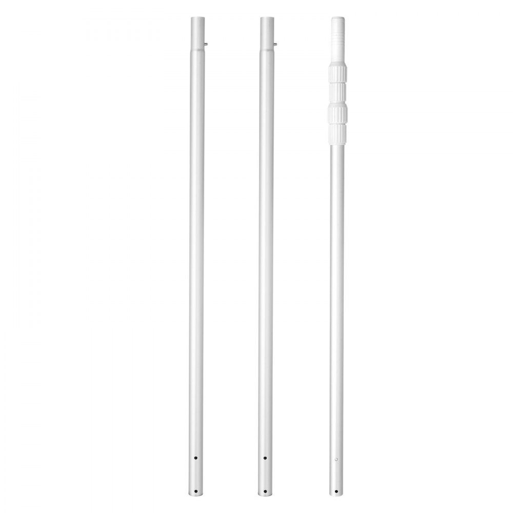 Pool Pole Swimming Pool Pole (1-4.6m), Telescopic Cleaning Poles for Swimming Pools, Professional Adjustable Telescopic Pole with 2 Extension Poles, Cleaning Rod for Brush, Suction Head