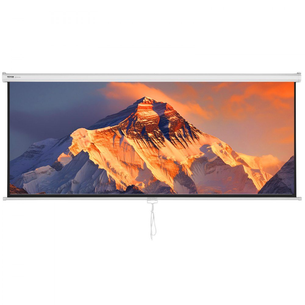 Projection Projector Screen 100" HD 4K Outdoor Indoor Manual Projector Screen Quick Folding Portable Movie Screen 16:9 for Home Theater, Camping and Leisure Events Black