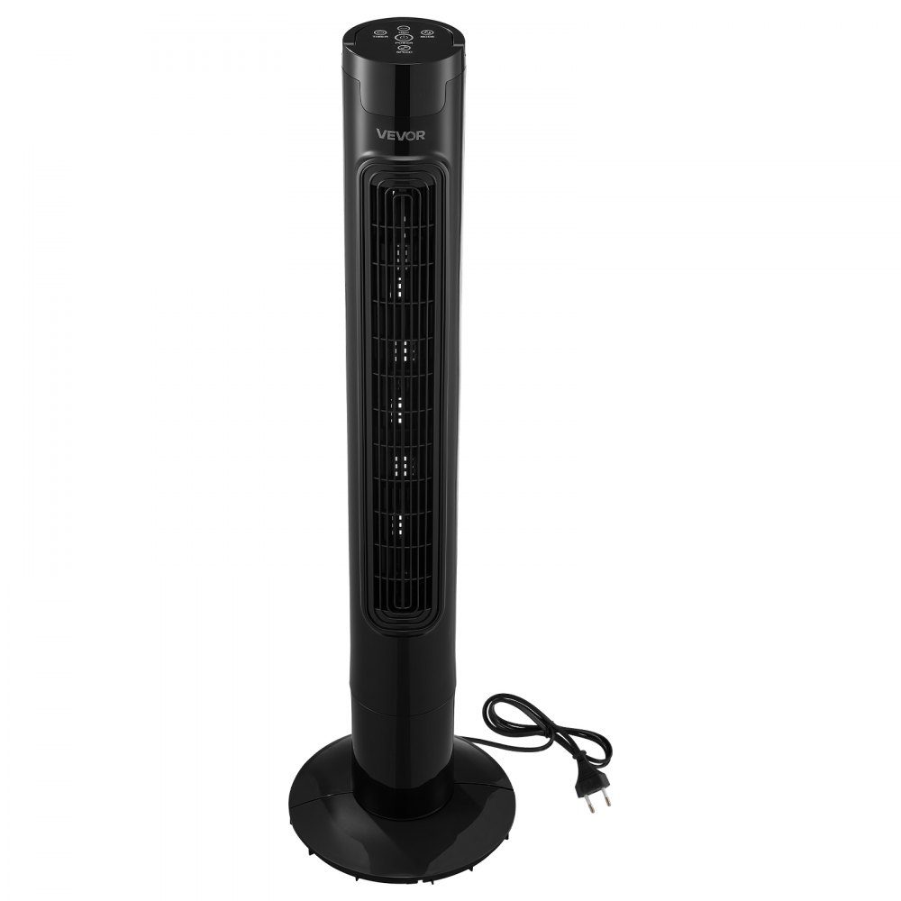 50 W Turmventilator, 985 mm Säulenventilator mit 3 Geschwindigkeiten, 3 Modi, 7,5-Stunden-Timer, 50° oszillierender Ventilator mit Fernbedienung, leiser Standventilator für Schlafzimmer, Büro, Schwarz