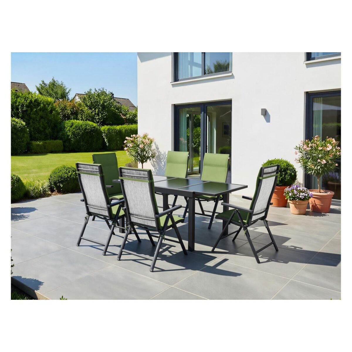 Chaise pliante LIVARNO® en aluminium « Houston » gris clair chiné, 2 pièces