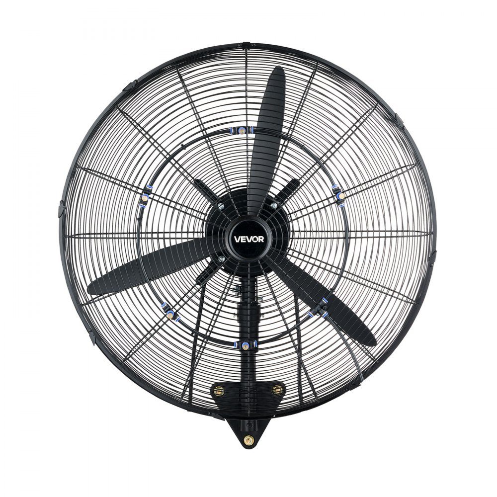 110W Industrial Wall Fan 67cm 7m/s Oscillating Wall Fan with 3 Mist Levels and Adjustable Tilt Angle Commercial Industrial Fan for Workshop Garage Warehouse Gym Black