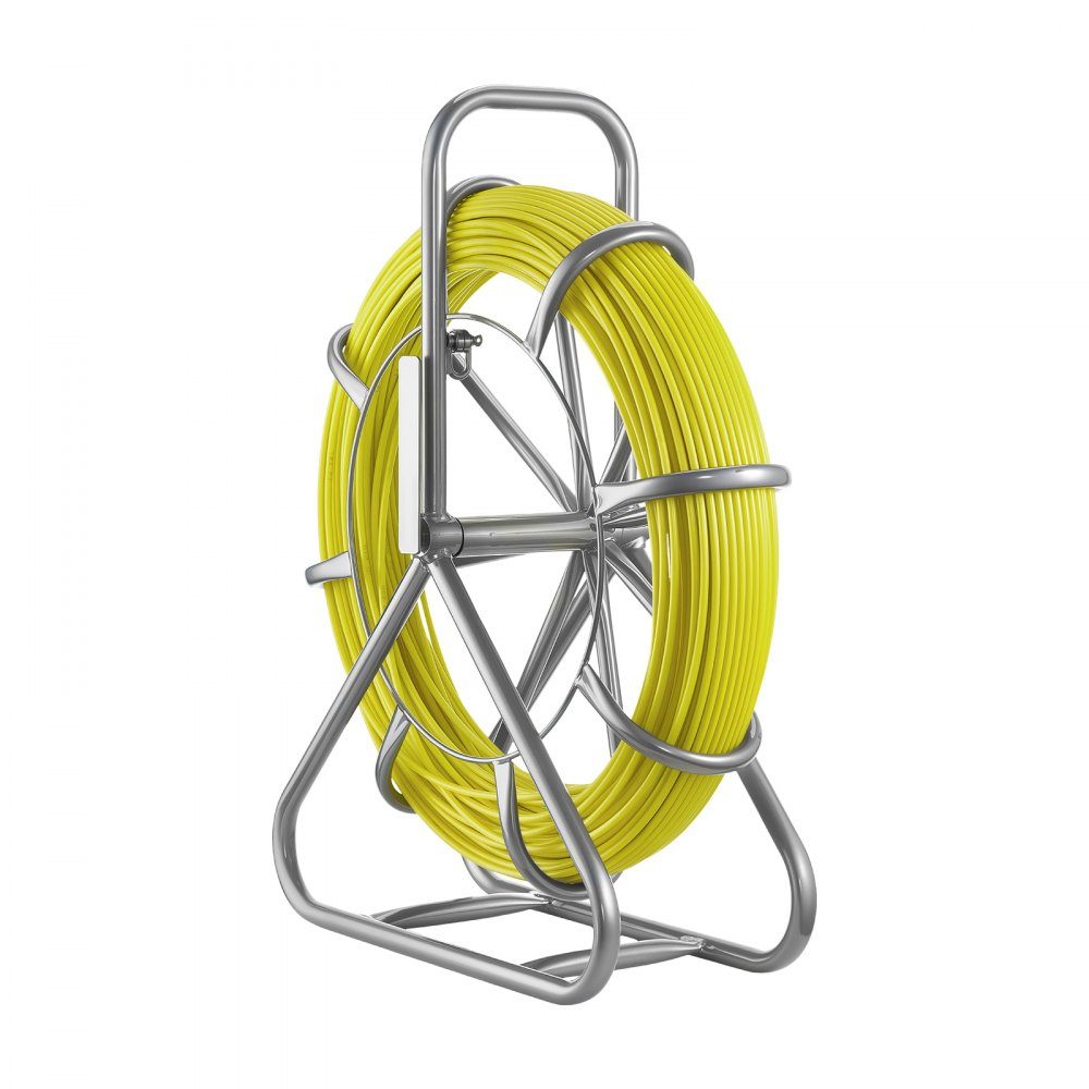 Fiberglas-Kabelrad 100 m Ø6,3 mm Fiberglasstab, Fischband mit Ständer, Kabeleinzugshilfe mit Markierungen, Kabeleinfädler, Kabelzieher für Wände & Elektroinstallationsrohre, nicht leitend