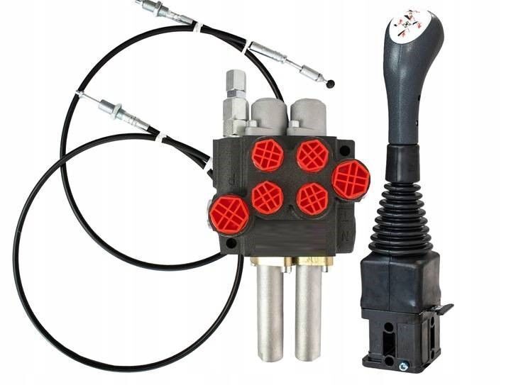 2-delige 80 l hydraulische verdeler met vergrendeling aan beide zijden, hydraulisch ventiel, joystick, crossshift, bowdenkabel, voorlader, complete set