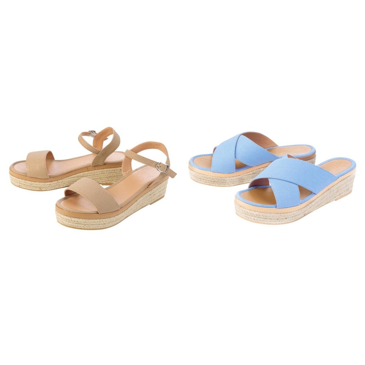 esmara® women's wedge sandals, in a summery raffia look