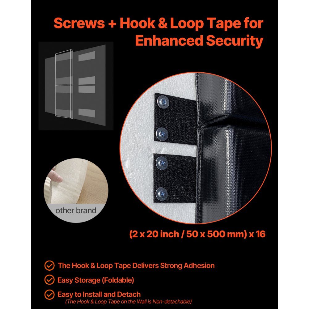 4 x Gym Wall Pads (150 x 50 x 5 cm), Tear-Resistant Wall Mat, Removable High Density Foam Padding for Wall Mounting for Basketball Courts, Garage Protective Pads