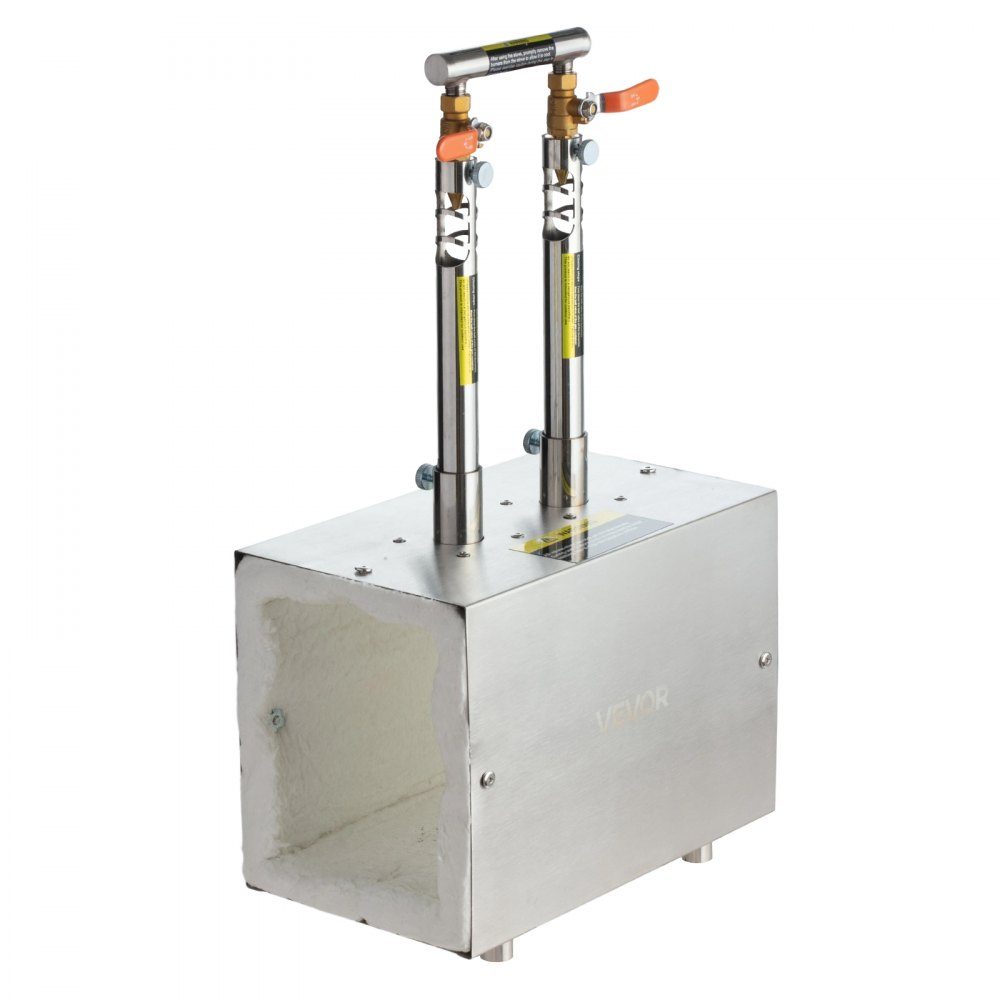 Portable 2 Burner Propane Blacksmith Furnace 1427°C Farrier Blacksmith Furnace Square Shape Stainless Steel Gas Blacksmith Tools and Equipment Smelting Furnace Metal Forging Use – Part No. HT-24138