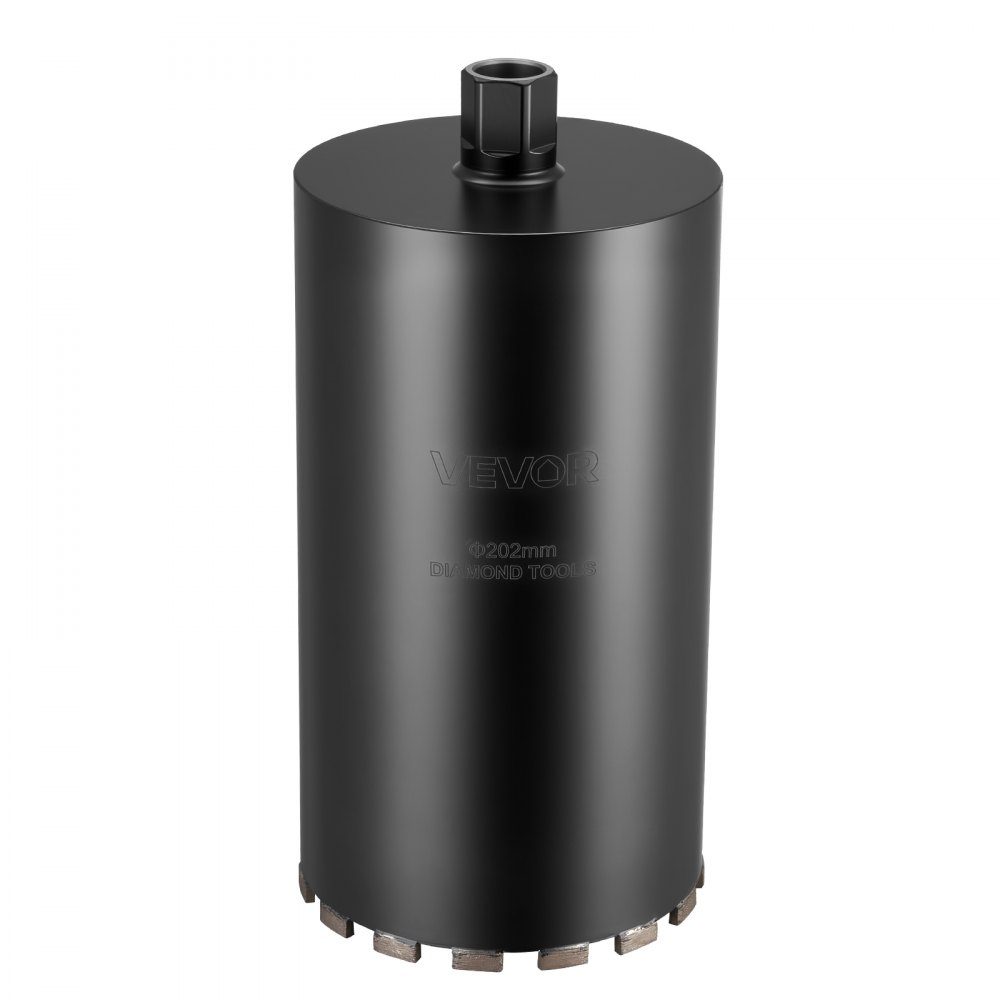 Core drill φ 203 mm, 356 mm drilling depth, 1-1/4 inch-7 internal thread, high-precision welding technology, wet diamond core drill, core hole drill for reinforced concrete brick masonry