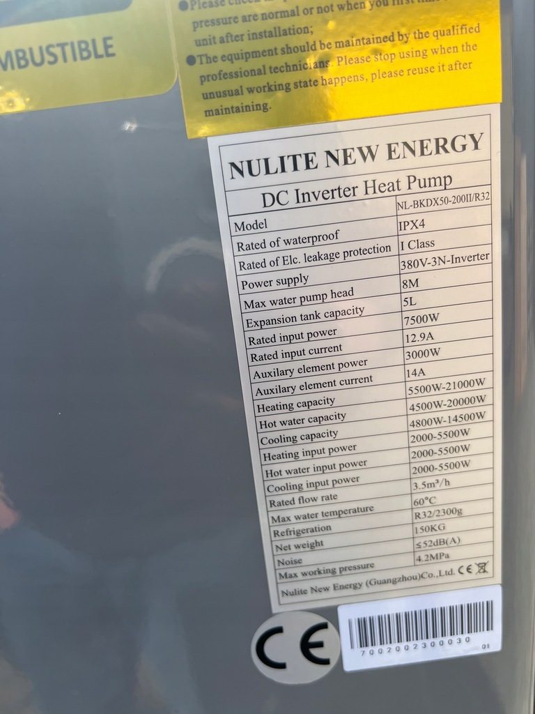 NULITE HEAT PUMP BKDX50-200II/R32 MITSUBISHI 20KW