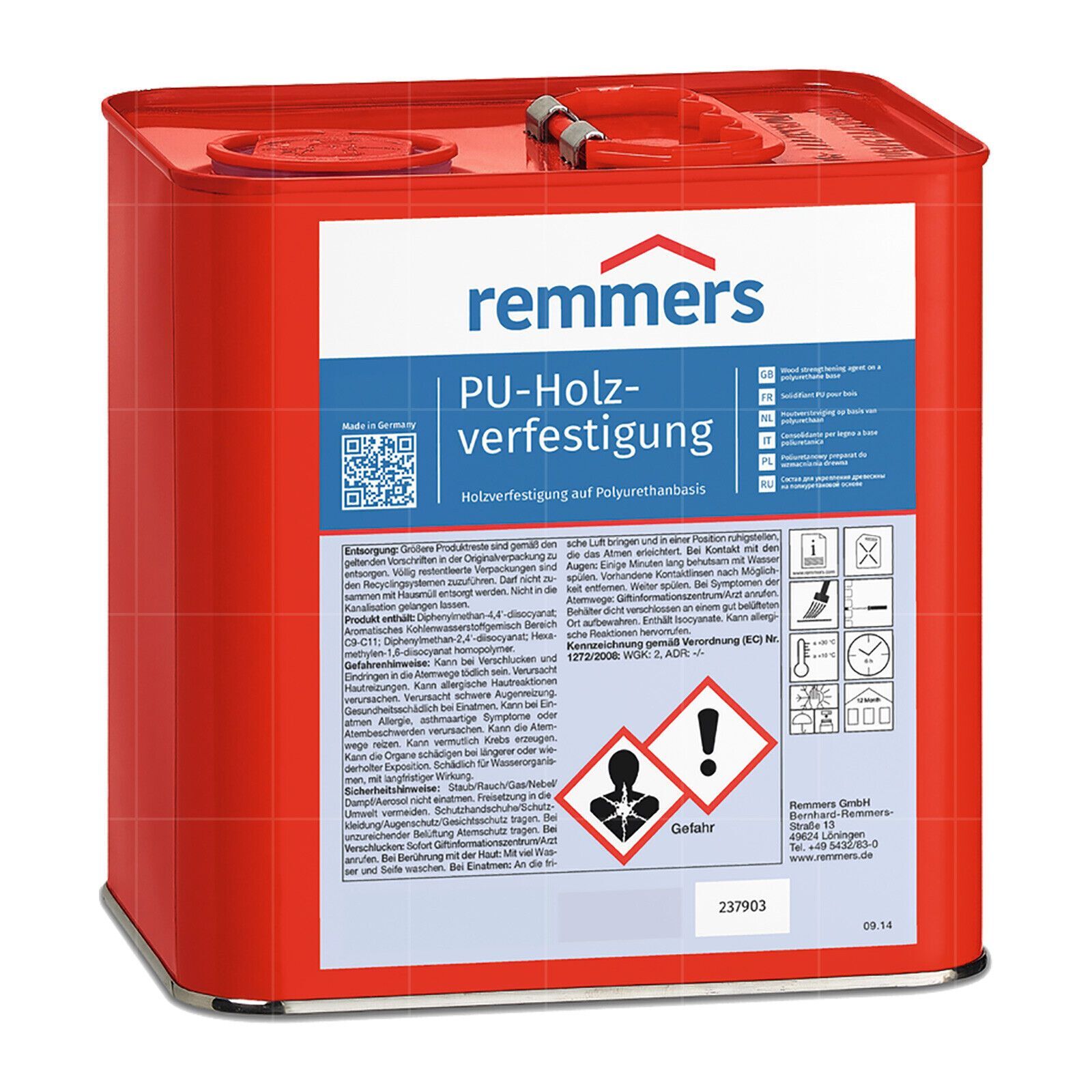 SOLIDIFICATION DU BOIS PU REMMERS – 0,75 LTR (CLAIR) Pour une utilisation intérieure et extérieure, convient au MDF SOLIDIFICATION DU BOIS PU REMMERS – 0,75 LTR (CLAIR) Pour une utilisation intérieure et extérieure, convient au MDF