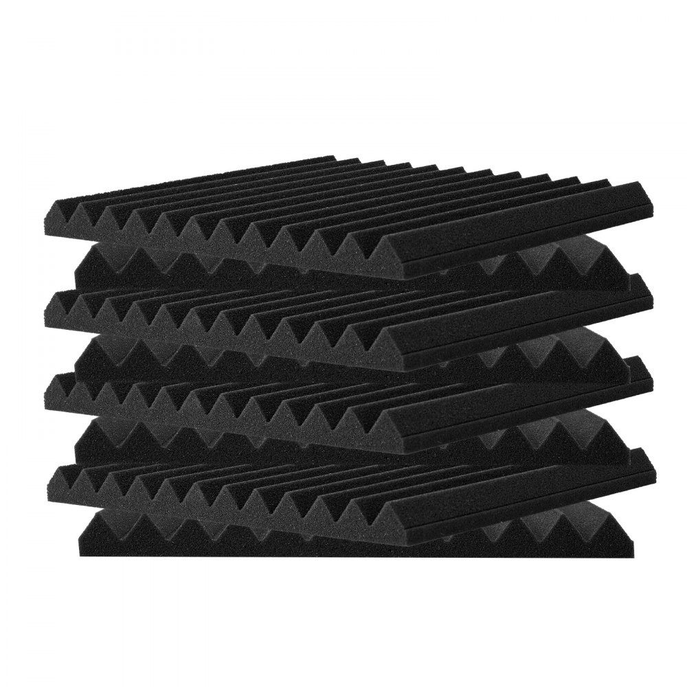 Akustikschaum-Akustikplatten, 52er-Set, 30 x 30 x 2,5 cm, hochdichte schalldichte Wandpaneele, Akustikplatten, Akustikschaummatten für Studiowände und -decken, schwarz