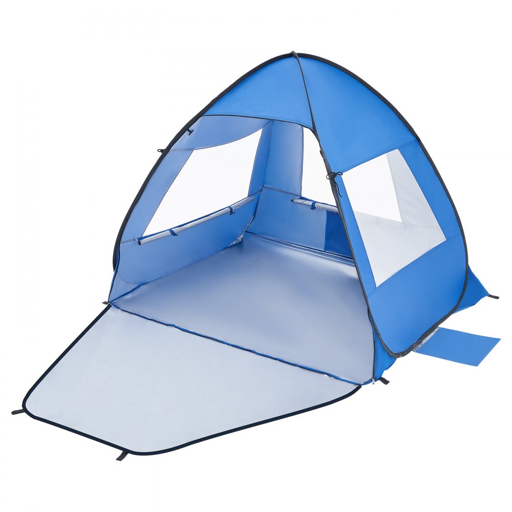 Strandtent Zonnescherm voor 2 personen, UPF 50+ bescherming, draagbare strandtent met draagtas en metalen palen, compacte strandparasol voor kamperen, vissen, picknick, zonnetent Strandtent Zonnescherm voor 2 personen, UPF 50+ bescherming, draagbare strandtent met draagtas en metalen palen, compacte strandparasol voor kamperen, vissen, picknick, zonnetent