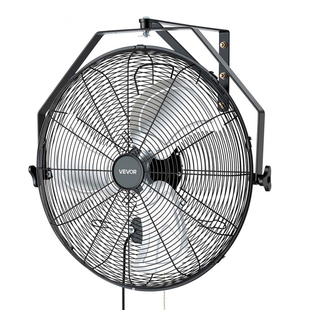 2x 120W Industrie-Wandventilator 60 cm, 7 m/s oszillierender Wandventilator mit 3 Stufen & verstellbarem Neigungswinkel, gewerblicher Industrieventilator für Werkstatt, Garage, Lager, Fitnessstudio, Schwarz