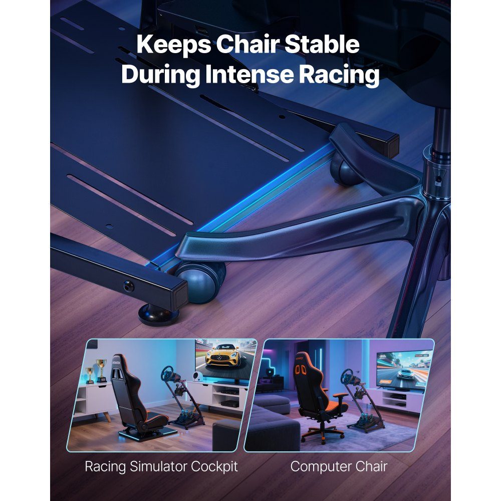 Steering wheel stand adjustable & foldable simulator stand for Logitech G29 G27 G920 G923, Thrustmaster T300RS T300GT T248 TS-PC TSXW Gaming Cockpit, pedal simulator not included