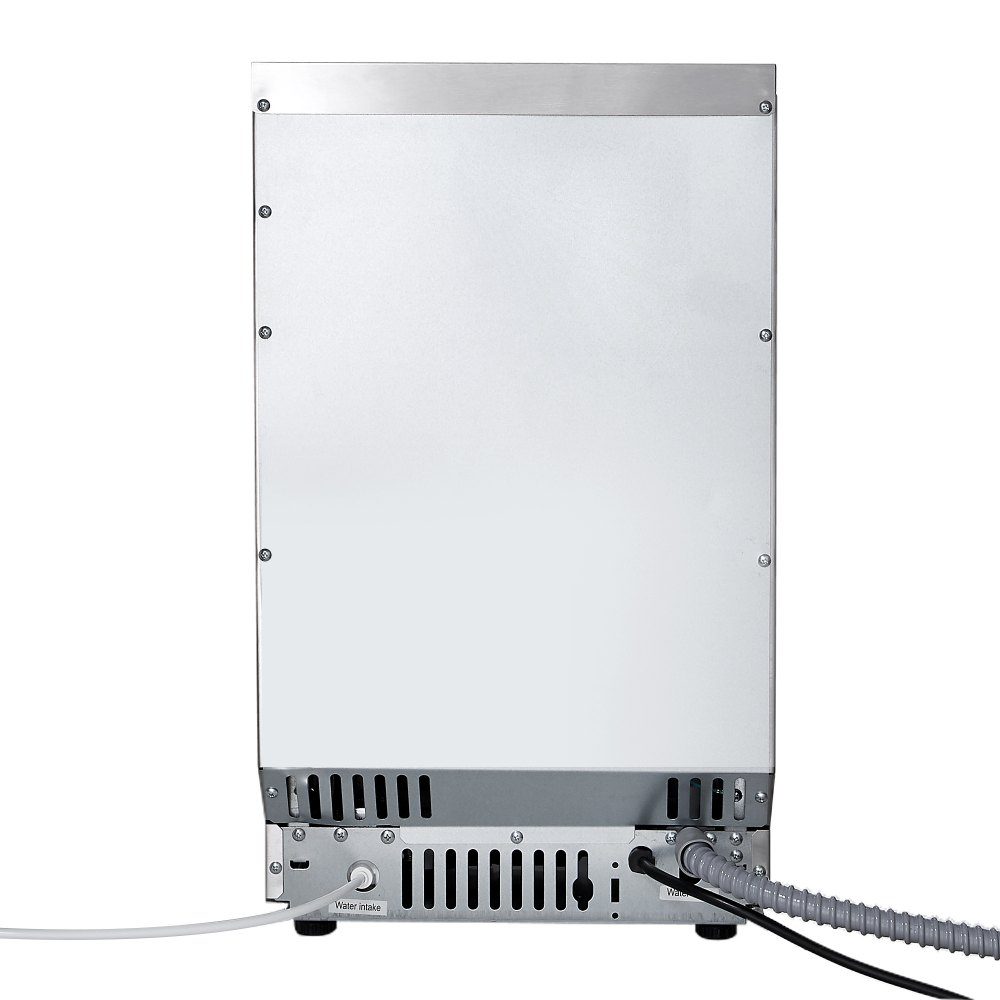 Kommerzielle Eismaschine, Eiswürfelmaschine, 36 kg/Tag mit 5 kg Speicher, freistehender und Desktop-Eiswürfelbereiter aus Edelstahl mit LED-Anzeige und Selbstreinigung für Heimbar und Restaurant
