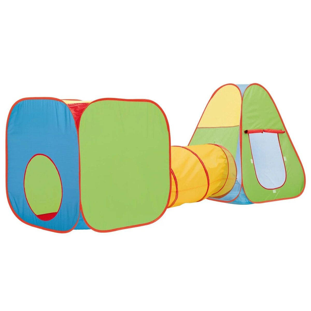 LUPILU® Spielzelte mit Tunnel (grün/gelb/rot)