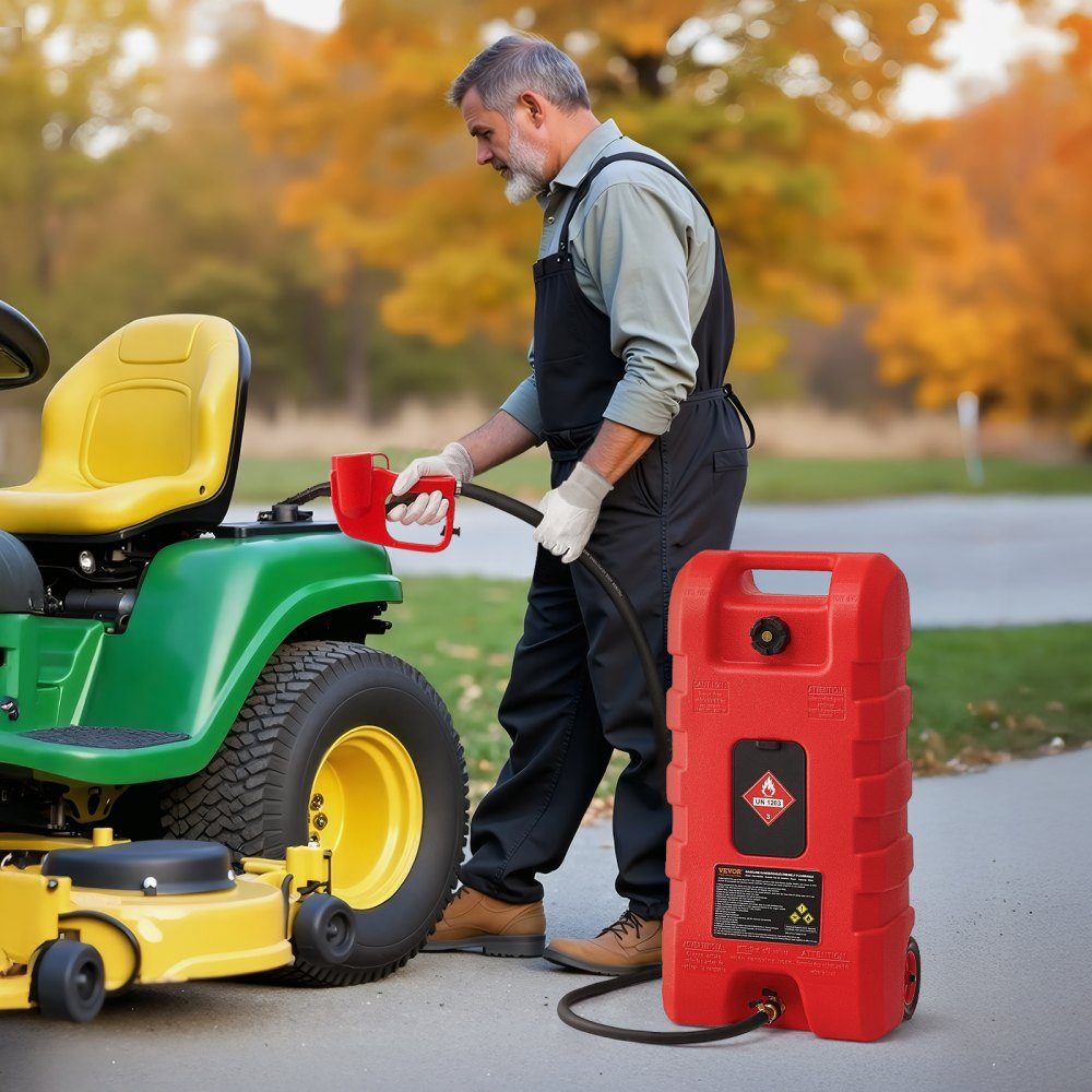 Bidon de carburant pour camion de carburant 56,78 L avec mode gravité et pompe manuelle, bidon d'essence, tuyau de livraison de 3 m et pompe manuelle, réservoir d'essence pour bateaux à moteur, VTT, essence et diesel