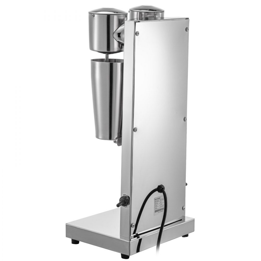 Getränkemixer 150W, Milchshaker elektrisch 800ml, Doppelköpfe, Silber, Elektromixer für Shakes, Cocktailmixer, Milchshakemaschine, Barmixer, Standmixer, gewerbliche private Nutzung