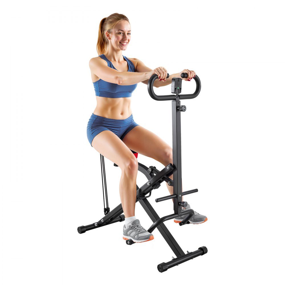 Squat Machine for Deep Squats, Folding Exerciser, Glute Trainer with 5 Level Adjustable Seat, Home Exercise Machine for Buttocks and Legs, Glute Machine Black