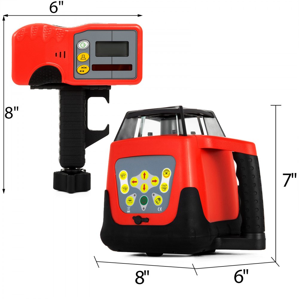 Rote Laser-Wasserwaage, drehbar, selbstnivellierend, Messung, automatisch rotierender roter Strahl, mit Tragetasche für Empfänger und Fernbedienung Rote Laser-Wasserwaage, drehbar, selbstnivellierend, Messung, automatisch rotierender roter Strahl, mit Tragetasche für Empfänger und Fernbedienung