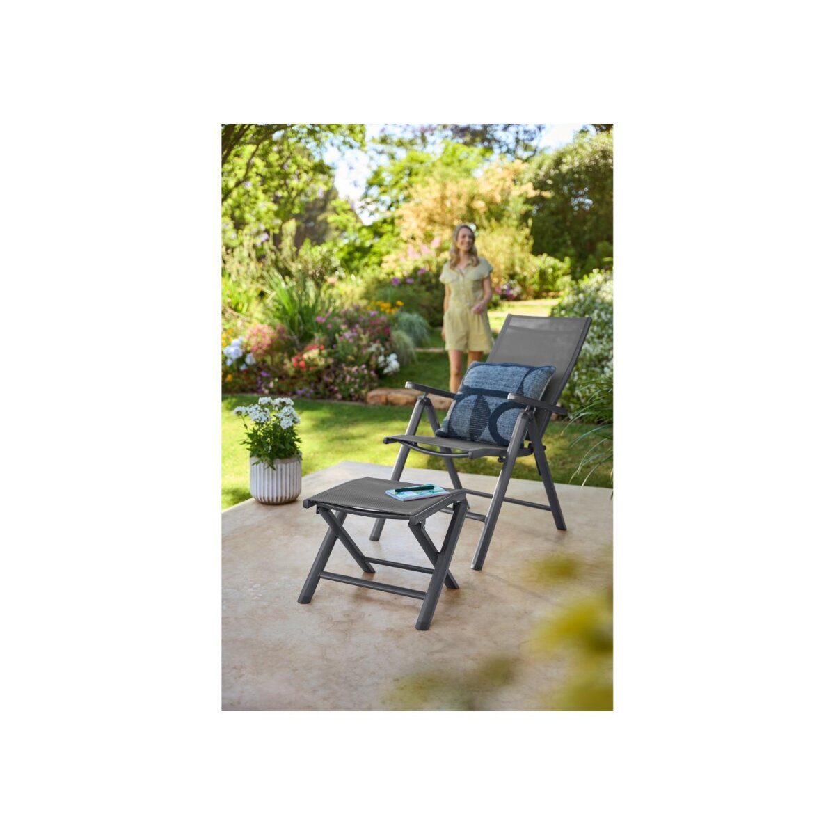 LIVARNO® Aluminium-Klapphocker »Houston« anthrazit