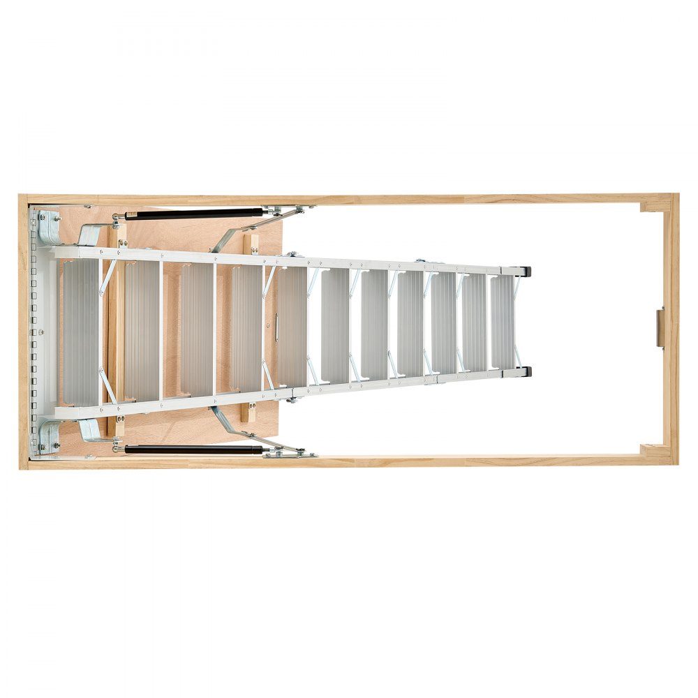 Échelle de sol, capacité de charge 170 kg, échelle de grenier réglable en hauteur de 3 à 3,13 m, escalier de grenier rabattable en aluminium, idéal pour accéder au grenier, balcons à l'étage