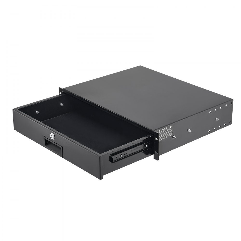 2U-Rack-Schublade, 50 Pfund, abschließbares Serverschrankgehäuse, Schiebeschublade mit Schloss und Kabelführungslöchern für 482 mm Netzwerkgeräte, Server, AV-Rack oder Schrankgehäuse