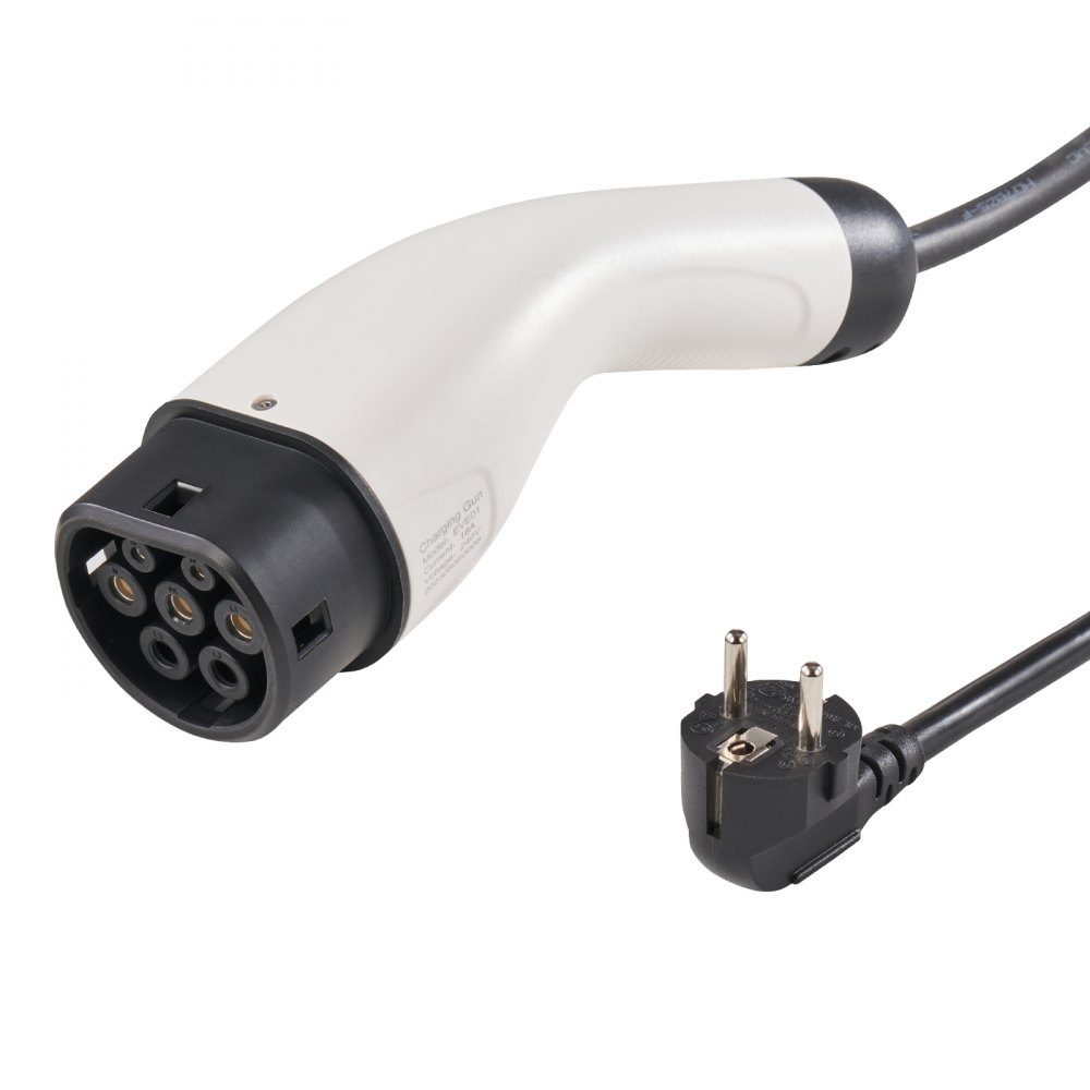 Tragbares EV-Ladegerät mit LCD-Display, 3,68-kW-Ladegerät für Elektrofahrzeuge, EV-Ladekabel Typ 2 (IEC62196), CEE 7/7-Stecker, 16 A, 1-phasige EV-Ladestation, 8,6 m Kabellänge, wasserdichte IP66-Wallbox