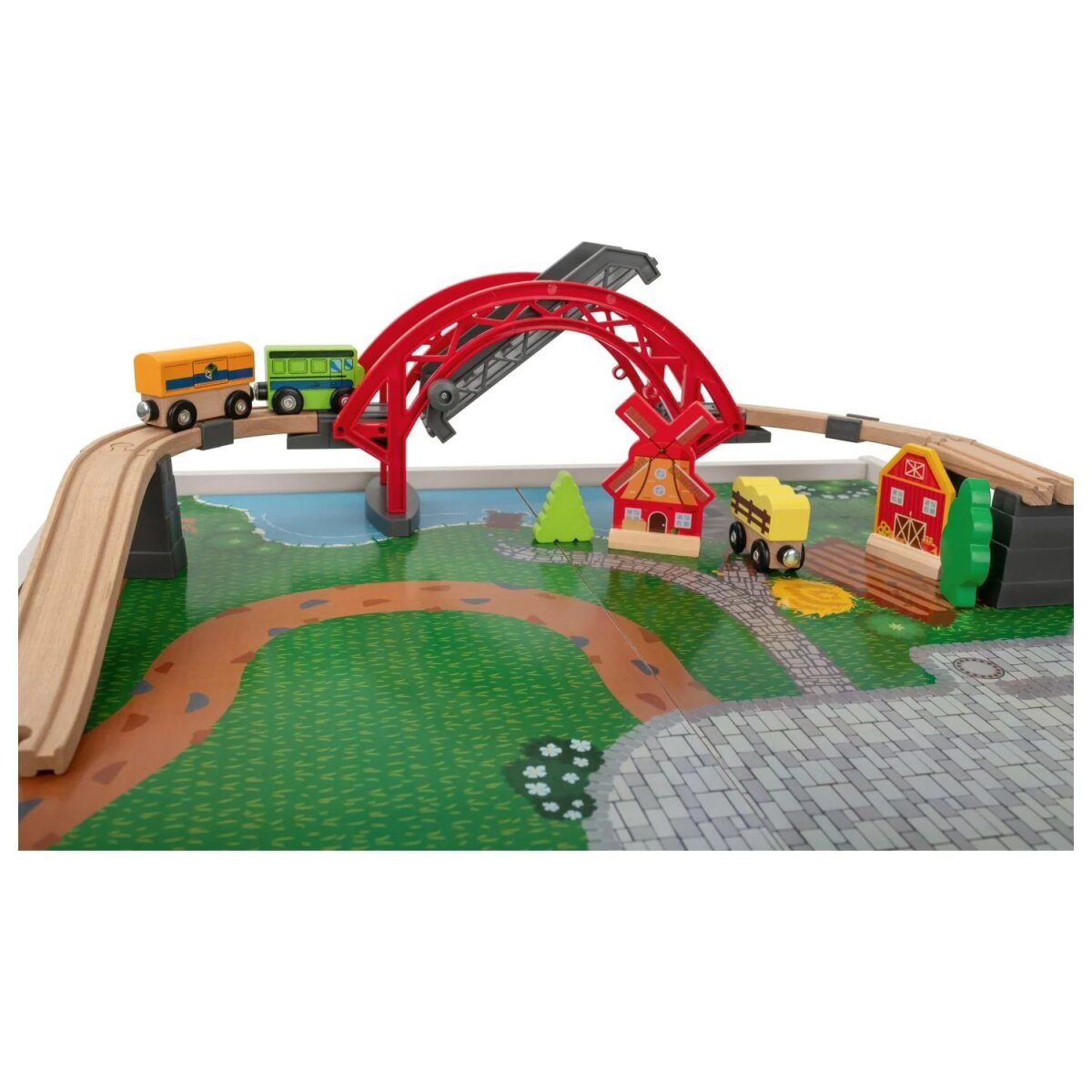Table de jeu train en bois LUPILU®, 100 pièces