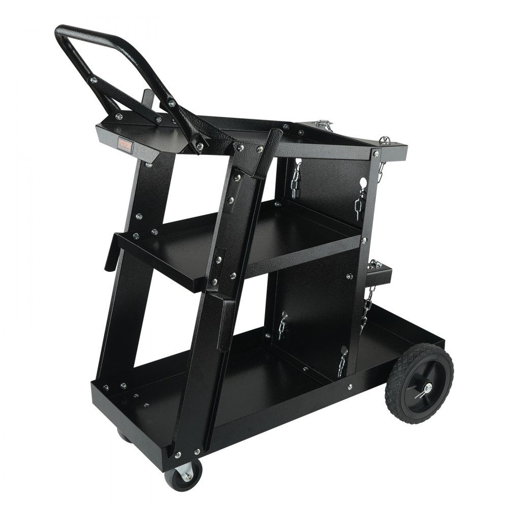 Welding trolley 3 floors Welding mobile max. 168-181 kg. Trolley for welding machines with 2 gas bottle holders. Ideal for manual welding, inert gas welding, argon arc welding