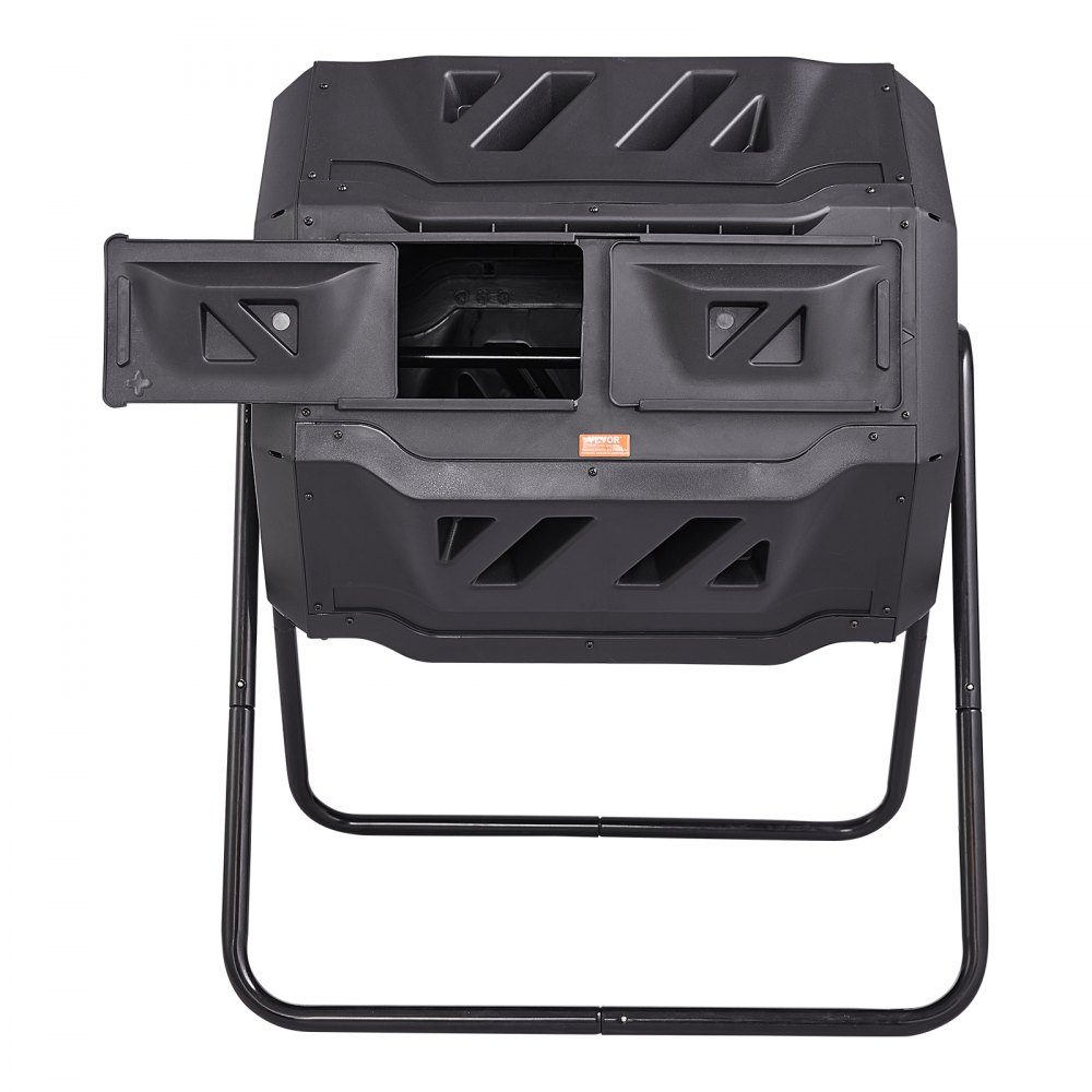 Trommelcomposter, composttrommel 162,7 L, trommelcomposter roterende dubbelkamer-trommelcomposter 735 x 625 x 955 mm, 50 kg zware tuincomposter incl. handschoenen