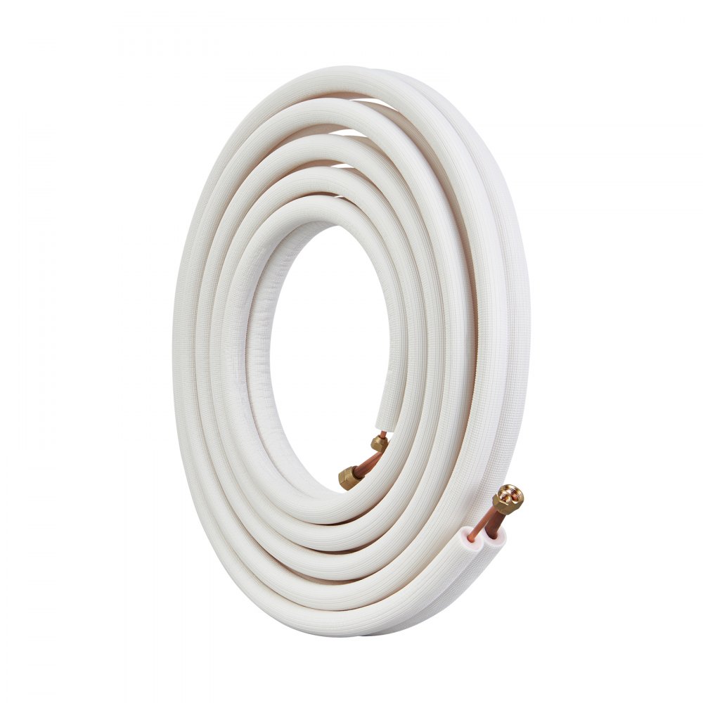 7620mm mini split line kit, 6.4 and 12.7mm OD, copper pipes and three-layer insulation, for air conditioning or heat pump equipment and HVAC with accessories 7620mm mini split line kit, 6.4 and 12.7mm OD, copper pipes and three-layer insulation, for air conditioning or heat pump equipment and HVAC with accessories