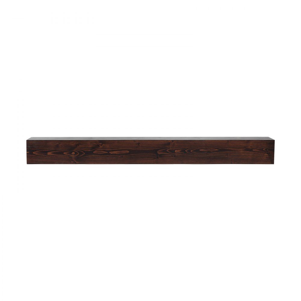 Manteau de cheminée 60" x 8" x 6" Charge de 50 lb Manteau de cheminée en bois naturel sur cheminée flottante étagère murale de ferme faite à la main décoration murale marron rustique