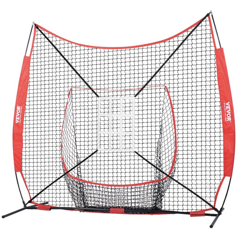 94" x 42" x 84" Baseball Softball Practice Net, Portable Baseball Training Net for Batting, Catching, Pitching, Backstop Equipment with Arch Frame, Carry Bag, Strike Zone, Balls, Ball Collector