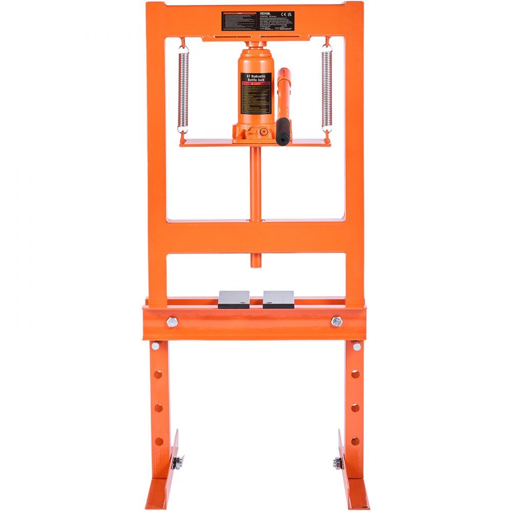 Workshop press hydraulic press 6 t, car frame press press 55-250 mm, 110 mm lifting height manual bearing press carbon steel workshop press for car bushings, ball joints, U-joints etc