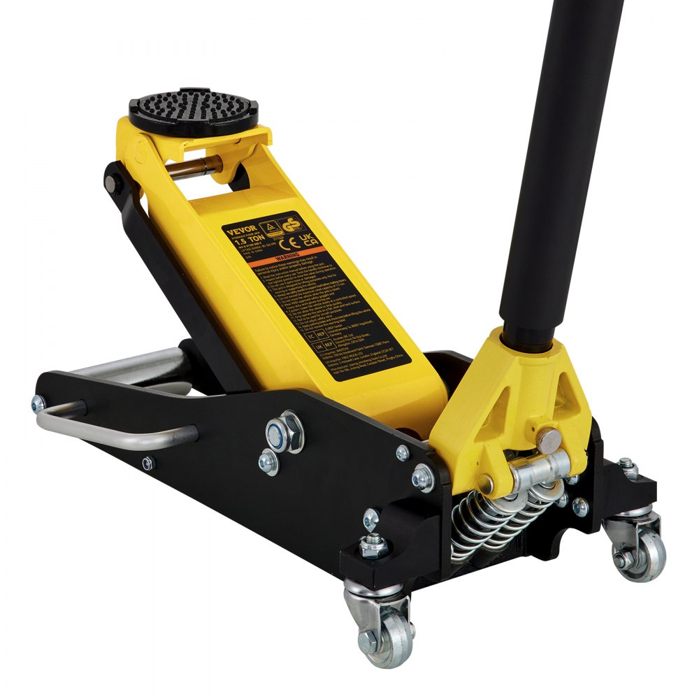 Car Jack 1.5T Hydraulic Car Jack with Double Piston Quick Lift Pump, 80-365mm Aluminum Steel Car Jack, 99mm Tub Diameter Car Jack for Off-Road Vehicles and Workshop