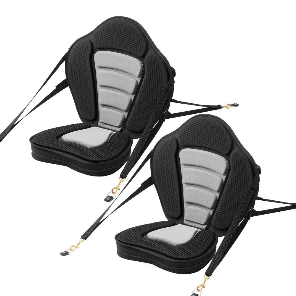 2 x Kayak Seat 53mm Thick Padded Stand Up Paddle Board Seat Boat Seat with Backrest and Storage Bag and Adjustable Strap for Inflatable Kayak SUP Canoe Fishing Boat