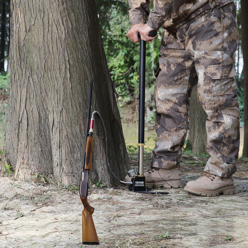 3-traps handluchtpomp, 4500 PSI luchtgeweerpomp, 310 bar PCP-pomp 3-traps luchtgeweeroplaadbeugel Handpomp, handbeugelpomp Drietraps stijgbeugelpomp, handluchtpomp Complete accessoireset