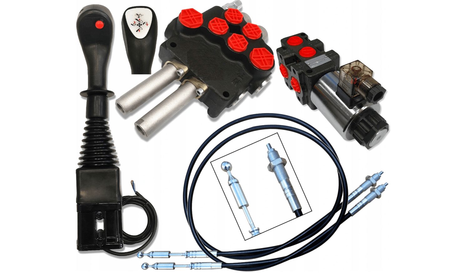 Premium hydraulic valve hydraulic distributor 3 SEK 80L SET joystick bowden cable front loader