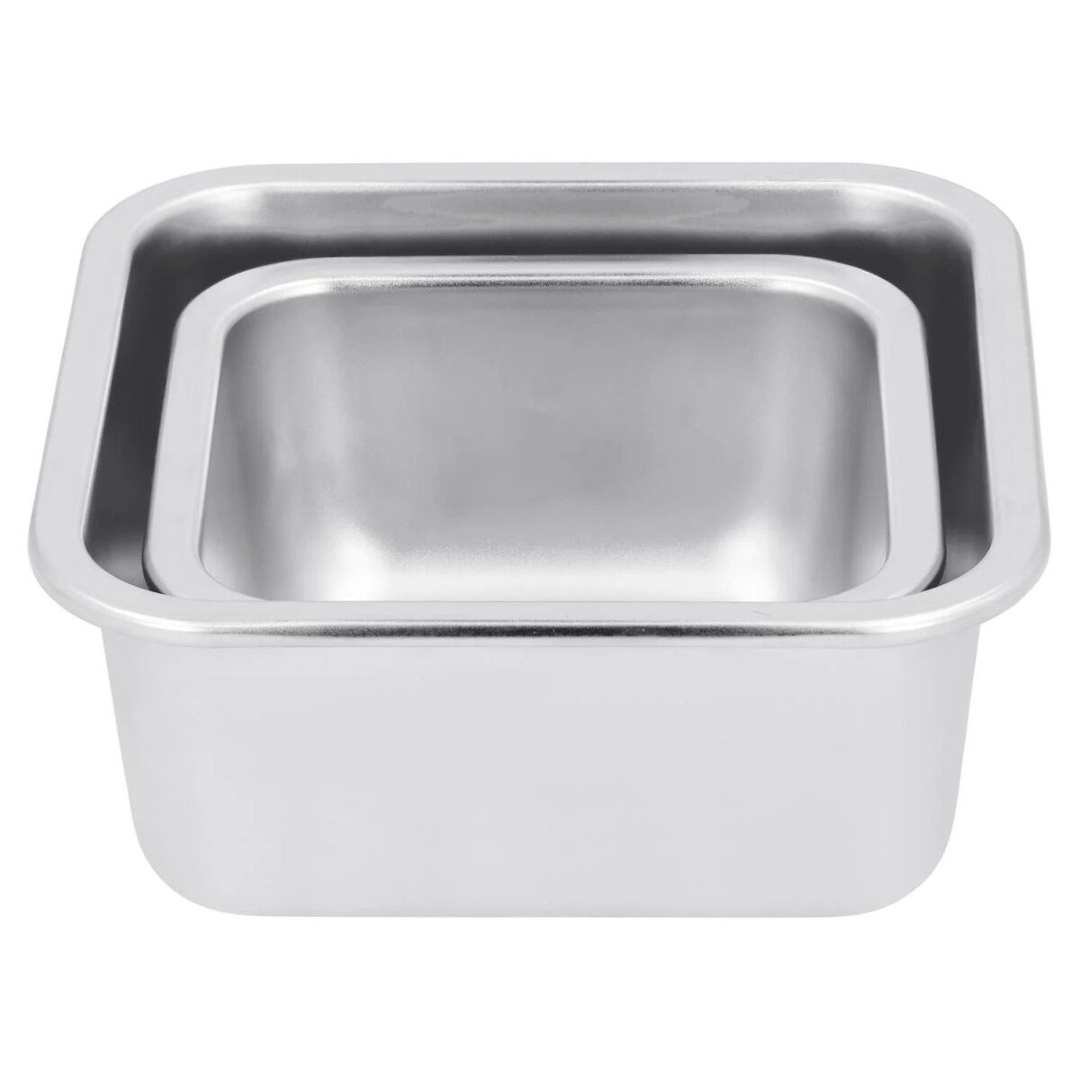 SILVERCREST® voedselbewaarcontainerset van roestvrij staal (vierkant, zilver/zwart)
