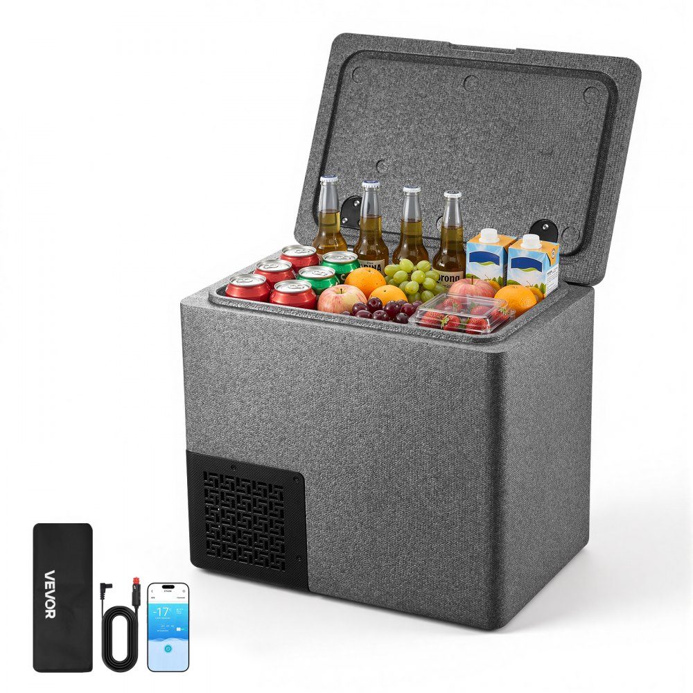 Glacière à compresseur 20 L, Réf. rigérateur de voiture en EPP ultraléger, glacière électrique avec contrôle par application, 12 V/24 V DC, -10 °C à 10 °C, pour camions, camionnettes, camping-cars, SUV, bateaux, voyages et camping