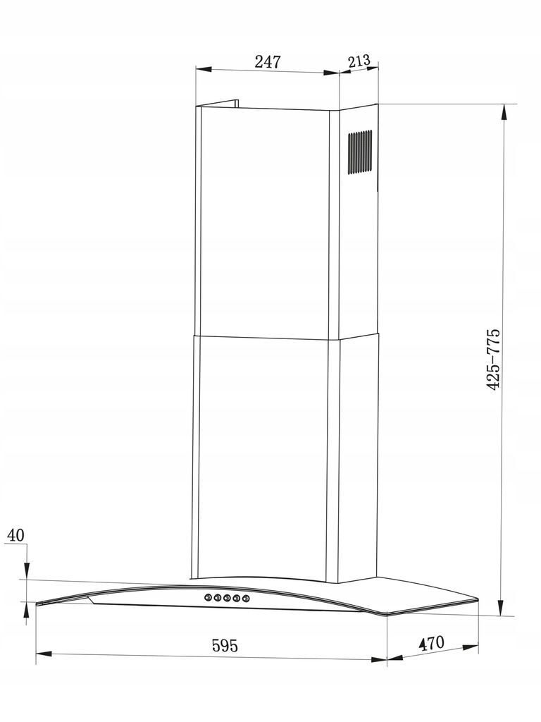 HOTTE DE CUISINE 60cm CHEMINÉE LED hotte aspirante noir