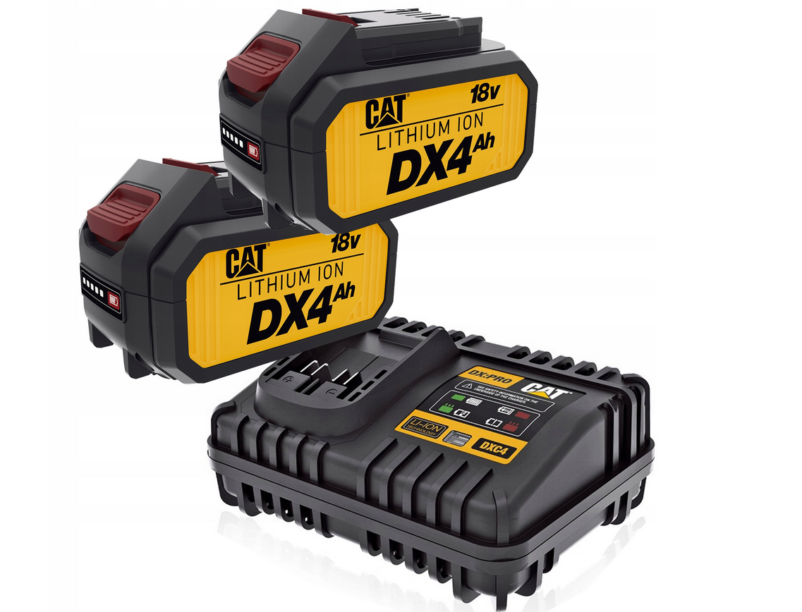 Originele accu vervangende accu CAT 2X CAT DXB4 18V 4.0Ah accu + DXC4 lader Originele accu vervangende accu CAT 2X CAT DXB4 18V 4.0Ah accu + DXC4 lader